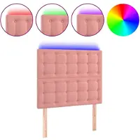 vidaXL Hoofdbord LED 100x5x118/128 cm fluweel roze