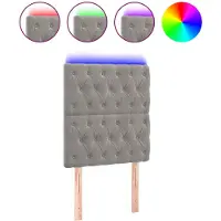 vidaXL Hoofdbord LED 80x7x118/128 cm fluweel lichtgrijs