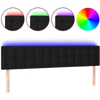 vidaXL Hoofdbord LED 180x5x78/88 cm stof zwart