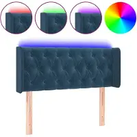 vidaXL Hoofdbord LED 93x16x78/88 cm fluweel blauw