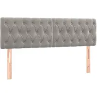 vidaXL Hoofdborden 160x7x78/88 cm fluweel lichtgrijs