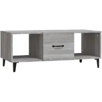 vidaXL Salontafel 102x50x40 cm bewerkt hout grijs sonoma eikenkleurig