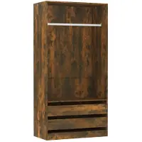 vidaXL Garderobekast, gerookt eikenfineer, 100x50x200 cm, houtvezelplaat