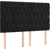 vidaXL Hoofdbord zwart 160x7x118/128 cm fluweel