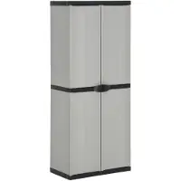 vidaXL Tuinkast met 3 schappen 68x40x168 cm grijs en zwart