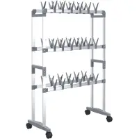 vidaXL Schoenenrek met wieltjes 66x27x100 cm zilverkleurig