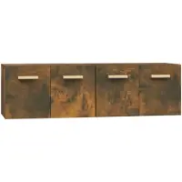 vidaXL Wandkasten 2 st 60x36,5x35 cm bewerkt hout gerookt eikenkleurig