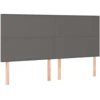 vidaXL Hoofdbord grijs 200x5x118/128 cm kunstleer