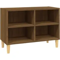 vidaXL Tv-meubel met houten poten 69,5x30x50 cm bruin eikenkleur