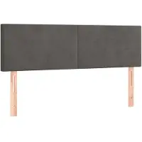 vidaXL Hoofdborden 144x5x78/88 cm fluweel donkergrijs