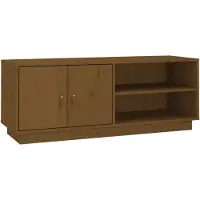 vidaXL Tv-meubel 105x34x40 cm massief grenenhout honingbruin