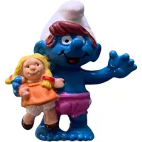 Schleich Smurfje met baby pop - kleuter - 20446 - 5 cm