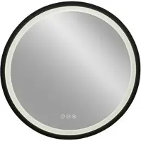 Plieger Nero Round spiegel rond 80 cm met LED met touch bediening