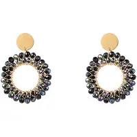 Go Dutch Label Oorknoppen beads circle Zwart