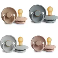 Frigg ROPE Fopspeen set 4 stuks French Gray,Silver Gray,Croissant en Blush 0-6 maand
