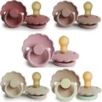 Frigg DAISY Fopspeen set 5 stuks Powder Blush,Baby Pink,Blush,Cream en Croissant night Glow 0-6 maand