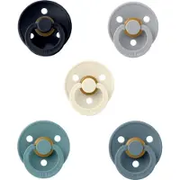 BIBS fopspenen 0-6 maand set 5 stuks Dark Denim, Island Sea,Cloud,Ivory en Petrol maat 1