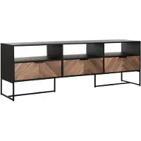 DTP Home TV stand Criss Cross large, 3 drawers, 3 open racks,60x180x40 cm, mixed wood