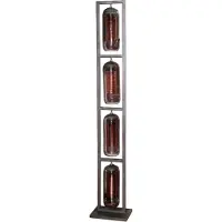 AnLi Style Vloerlamp 4L tower smoke glas-geperforeerd staal (Zwart, 34x23x190cm)
