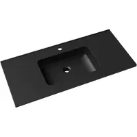 Linie Vano enkele wastafel Mat Zwarte composietmarmer 100 x 46 cm