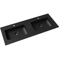 Linie Vano dubbele wastafel Mat Zwarte composietmarmer 120 x 46 cm