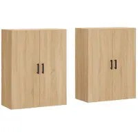 vidaXL Hangkasten 2 st 69,5x34x90 cm sonoma eikenkleurig