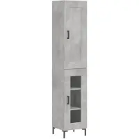 vidaXL Hoge kast 34,5x34x180 cm bewerkt hout betongrijs