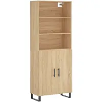 vidaXL Hoge kast 69,5x34x180 cm bewerkt hout sonoma eikenkleurig