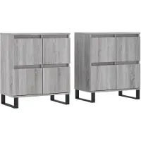 vidaXL Dressoirs 2 st bewerkt hout grijs sonoma eikenkleurig