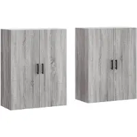 vidaXL Hangkasten 2 st 69,5x34x90 cm grijs sonoma eikenkleurig
