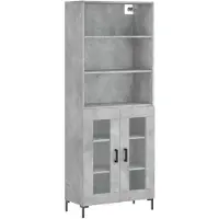 vidaXL Hoge kast 69,5x34x180 cm bewerkt hout betongrijs