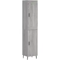 vidaXL Hoge kast 34,5x34x180 cm bewerkt hout grijs sonoma eikenkleurig