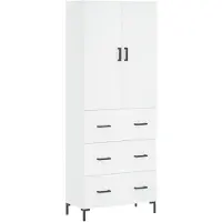 vidaXL Hoge kast 69,5x34x180 cm bewerkt hout wit