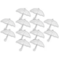 Merkloos 12 stuks Paraplu transparant plastic paraplu's 100 cm - doorzichtige paraplu - trouwparaplu - bruidsparaplu - stijlvol -