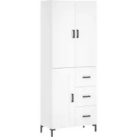 vidaXL Hoge kast 69,5x34x180 cm bewerkt hout wit