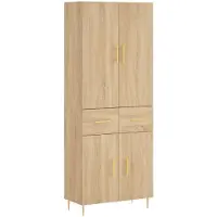 vidaXL Hoge kast 69,5x34x180 cm bewerkt hout sonoma eikenkleurig