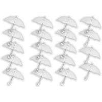 Merkloos 19 stuks Paraplu transparant plastic paraplu's 100 cm - doorzichtige paraplu - trouwparaplu - bruidsparaplu - stijlvol -