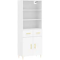 vidaXL Hoge kast 69,5x34x180 cm bewerkt hout wit