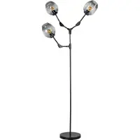 Expo Lime vloerlamp 3x E27 met smoke glas kleur zwart H170xW90