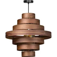 Eth Stoere hanglamp Walnut 7-rings houtbruin
