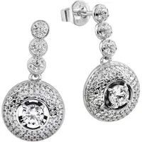 Diamonfire Zilveren Oorhangers Pavégezet zirkonia Rond 808.0019.00
