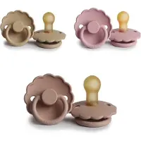 Frigg DAISY Fopspeen set 3 stuks Croissant,Baby Pink en Blush 0-6 maand