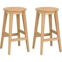 Rowico Home Austin houten barkruk naturel 65 cm set van 2