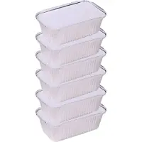 Elite Meal prep voedsel bewaar bakjes - Aluminium - 6x - 25 x 15 x 7 cm - met deksel