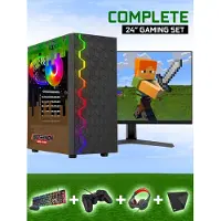Screenon - Minecraft Edition Gaming Set - V1 (GamePC + 24 Inch Monitor + Toetsenbord + Muis + Controller + Headset + Muismat) inclusief WiFi & Bluetooth!