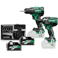 HiKOKI KC18DEWJZ Combopack DS18DE accuboor + WR18DE slagmoer 18V (gereedschapset)