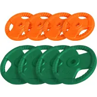 Gorilla Sports Voordeelbundel 30 kg (4 x 5 kg en 4 x 2,5 kg) Halterschijven Gripper Gietijzer - 30/31 mm