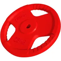 Gorilla Sports Halterschijf 25 kg Gripper Gietijzer Rubber Coating - 30/31 mm
