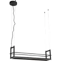QAZQA Hanglamp zwart met rek incl. LED 3-staps dimbaar - Cage Rack