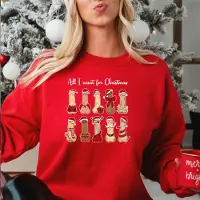 B&C Foute kersttrui- All i want for christmas P - Kerst sweater- Dames -Kleur rood maat M